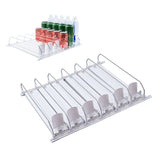 Drink Automatic Pusher Glide ABS White Width Adjustable 12oz 16oz 16.9oz 20oz Refrigerator Soda Can Organizer for Beverage 31cm/12.2in