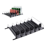 Automatic Drink Pusher Glide Width Adjustable Simple Operation Labor Space Saving Black Self Pushing Can Organizer for Fridge 38cm / 15in
