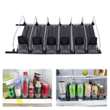 Automatic Drink Pusher Glide Width Adjustable Simple Operation Labor Space Saving Black Self Pushing Can Organizer for Fridge 38cm / 15in