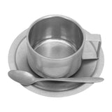 Insulated Coffee Cup Set Double Layer 304 Stainless Steel Coffee Mug with Saucer and Scoop for Home Camping Office 200ML