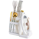 Multifunctional Kitchen Storage Rack Kitchen Countertop Cutting Board Pot Cover Chopsticks Forks Spoons Holder Pearl White In Australia - Darrahopens