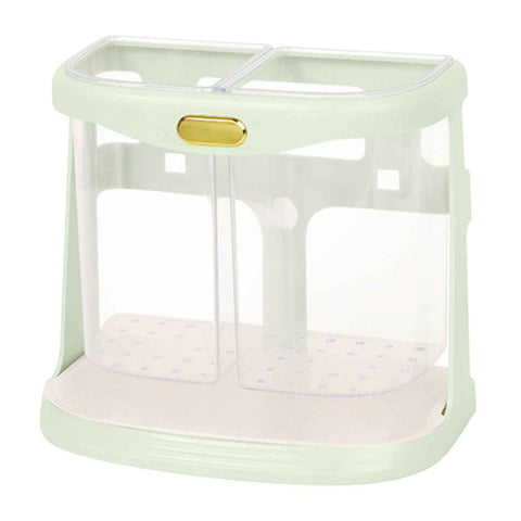 Chopsticks Drain Bucket Wall Mounted Double Compartment Hole Free Chopsticks Tube Basket for Forks Spoon Light Green In Australia - Darrahopens