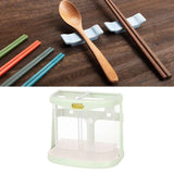 Chopsticks Drain Bucket Wall Mounted Double Compartment Hole Free Chopsticks Tube Basket for Forks Spoon Light Green In Australia - Darrahopens