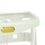 Chopsticks Drain Bucket Wall Mounted Double Compartment Hole Free Chopsticks Tube Basket for Forks Spoon Light Green