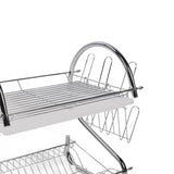 Dish Rack 2 Tier Bowl Dish Drainer Neat Organization Rust Prevention Kitchen Drying Rack Water Cup Style
