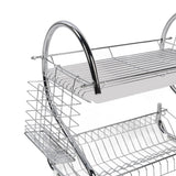 Dish Rack 2 Tier Bowl Dish Drainer Neat Organization Rust Prevention Kitchen Drying Rack Water Cup Style