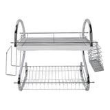 Dish Rack 2 Tier Bowl Dish Drainer Neat Organization Rust Prevention Kitchen Drying Rack Cutting Board Style
