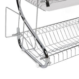 Dish Rack 2 Tier Bowl Dish Drainer Neat Organization Rust Prevention Kitchen Drying Rack Cutting Board Style
