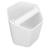 Coffee Knock Box Large Capacity Coffee Grounds Knock Box with Knock Bar and Nonslip Base White