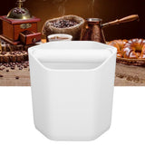 Coffee Knock Box Large Capacity Coffee Grounds Knock Box with Knock Bar and Nonslip Base White