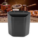 Coffee Knock Box Large Capacity Coffee Grounds Knock Box with Knock Bar and Nonslip Base Black
