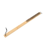 Pizza Oven Brush with Hanging Hole Bamboo Handle Wire BBQ Grill Cleaning Brush with Scraper In Australia - Darrahopens