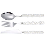 Flatware Cutlery Set Spoons Forks Knifes Utensils Tableware Sets with Ceramic Pearl Handles for Home Restaurant Hotel In Australia - Darrahopens