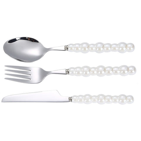 Flatware Cutlery Set Spoons Forks Knifes Utensils Tableware Sets with Ceramic Pearl Handles for Home Restaurant Hotel In Australia - Darrahopens