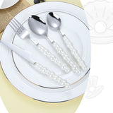 Flatware Cutlery Set Spoons Forks Knifes Utensils Tableware Sets with Ceramic Pearl Handles for Home Restaurant Hotel In Australia - Darrahopens