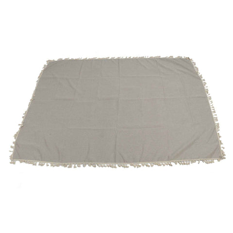 Rectangle Tablecloth Polyester Fiber Decorative Table Cover with Tassel Lace for Home Restaurant Hotel Beige Gray 140x180cm/55.1x70.9in In Australia - Darrahopens