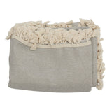 Rectangle Tablecloth Polyester Fiber Decorative Table Cover with Tassel Lace for Home Restaurant Hotel Beige Gray 140x180cm/55.1x70.9in