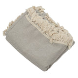 Rectangle Tablecloth Polyester Fiber Decorative Table Cover with Tassel Lace for Home Restaurant Hotel Beige Gray 140x180cm/55.1x70.9in