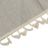 Rectangle Tablecloth Polyester Fiber Decorative Table Cover with Tassel Lace for Home Restaurant Hotel Beige Gray 140x180cm/55.1x70.9in