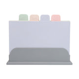 4pcs Color Coded Cutting Boards Set with Holder Double Sided Use Classified Plastic Chopping Board Mats Set