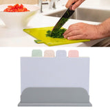 4pcs Color Coded Cutting Boards Set with Holder Double Sided Use Classified Plastic Chopping Board Mats Set