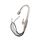 Kitchen Hot Cold Mixing Sink Faucet with Pull Down Sprayer 304 Stainless Steel Kitchen Sink Pull Out Faucet