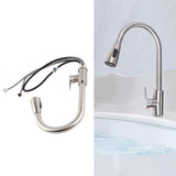 Kitchen Hot Cold Mixing Sink Faucet with Pull Down Sprayer 304 Stainless Steel Kitchen Sink Pull Out Faucet