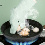 Thickened Silicone Anti Scalding Oven Glove Heat Resistant Silicone Cooking Glove for Microwave Oven Toaster Mint Green In Australia - Darrahopens