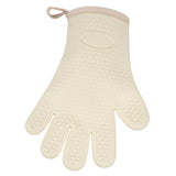 Thickened Silicone Anti Scalding Oven Glove Heat Resistant Silicone Cooking Glove for Microwave Oven Toaster Ivory White