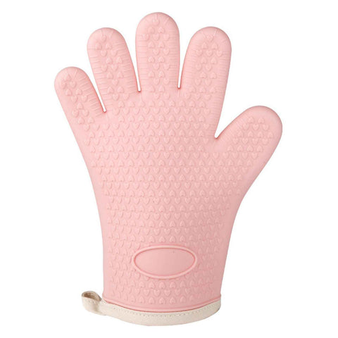 Thickened Silicone Anti Scalding Oven Glove Heat Resistant Silicone Cooking Glove for Microwave Oven Toaster pink Orange In Australia - Darrahopens
