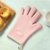 Thickened Silicone Anti Scalding Oven Glove Heat Resistant Silicone Cooking Glove for Microwave Oven Toaster pink Orange In Australia - Darrahopens