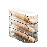 3PCS Egg Container For Refrigerator Plastic Stackable Auto Rolling Egg Holder Storage Box for Household White In Australia - Darrahopens