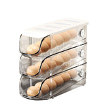 3PCS Egg Container For Refrigerator Plastic Stackable Auto Rolling Egg Holder Storage Box for Household White In Australia - Darrahopens