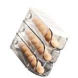 3PCS Egg Container For Refrigerator Plastic Stackable Auto Rolling Egg Holder Storage Box for Household White In Australia - Darrahopens