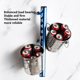 8 Holes Stainless Steel Wall Mounted Wine Rack Wall Bar Wine Bottle Rack Red Wine Storage Rack Blue