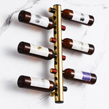 8 Holes Stainless Steel Wall Mounted Wine Rack Wall Bar Wine Bottle Rack Red Wine Storage Rack Gold