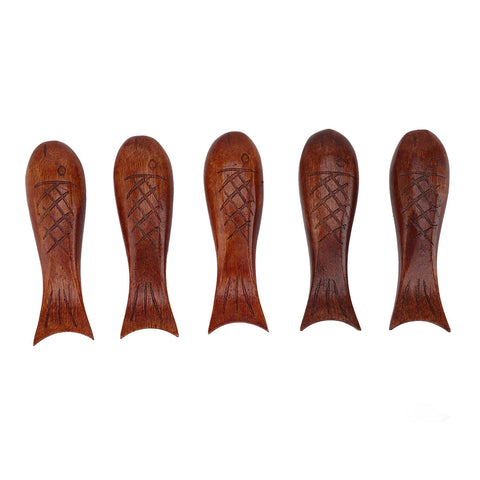 5Pcs Wooden Fish Shape Chopstick Rest Stand Rack Spoon Fork Knife Holder Wooden Chopstick Holder In Australia - Darrahopens