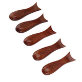 5Pcs Wooden Fish Shape Chopstick Rest Stand Rack Spoon Fork Knife Holder Wooden Chopstick Holder
