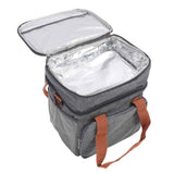 Lunch Bag 2 Deck Messenger Large Capacity Waterproof Leakage Proof 2 Way Zipper Insulated Lunch Box for Picnic Camp Office Grey In Australia - Darrahopens