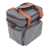 Lunch Bag 2 Deck Messenger Large Capacity Waterproof Leakage Proof 2 Way Zipper Insulated Lunch Box for Picnic Camp Office Grey