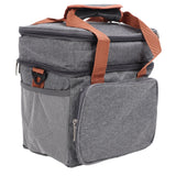 Lunch Bag 2 Deck Messenger Large Capacity Waterproof Leakage Proof 2 Way Zipper Insulated Lunch Box for Picnic Camp Office Grey