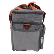 Lunch Bag 2 Deck Messenger Large Capacity Waterproof Leakage Proof 2 Way Zipper Insulated Lunch Box for Picnic Camp Office Grey