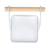 Pot Lid Holder Rack Multifunction Prevent Slip Iron Basin Wood Rack Cooking Tool Spatula Stand Kitchen Organizer White