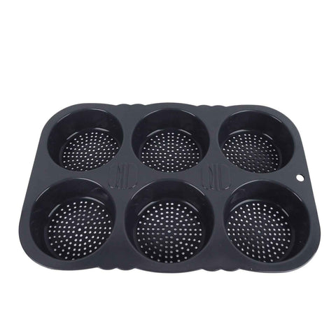 6 Cavity Hamburger Bun Mould Foldable Reusable Bread Mould ‑40℉ to +446℉ Heat Resistance Baking Mould for Kitchen In Australia - Darrahopens