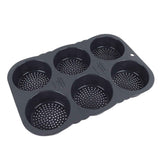 6 Cavity Hamburger Bun Mould Foldable Reusable Bread Mould ‑40℉ to +446℉ Heat Resistance Baking Mould for Kitchen In Australia - Darrahopens