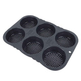 6 Cavity Hamburger Bun Mould Foldable Reusable Bread Mould ‑40℉ to +446℉ Heat Resistance Baking Mould for Kitchen In Australia - Darrahopens