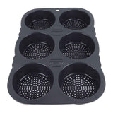 6 Cavity Hamburger Bun Mould Foldable Reusable Bread Mould ‑40℉ to +446℉ Heat Resistance Baking Mould for Kitchen In Australia - Darrahopens