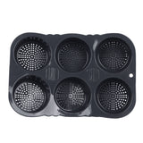 6 Cavity Hamburger Bun Mould Foldable Reusable Bread Mould ‑40℉ to +446℉ Heat Resistance Baking Mould for Kitchen