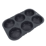 6 Cavity Hamburger Bun Mould Foldable Reusable Bread Mould ‑40℉ to +446℉ Heat Resistance Baking Mould for Kitchen