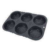 6 Cavity Hamburger Bun Mould Foldable Reusable Bread Mould ‑40℉ to +446℉ Heat Resistance Baking Mould for Kitchen